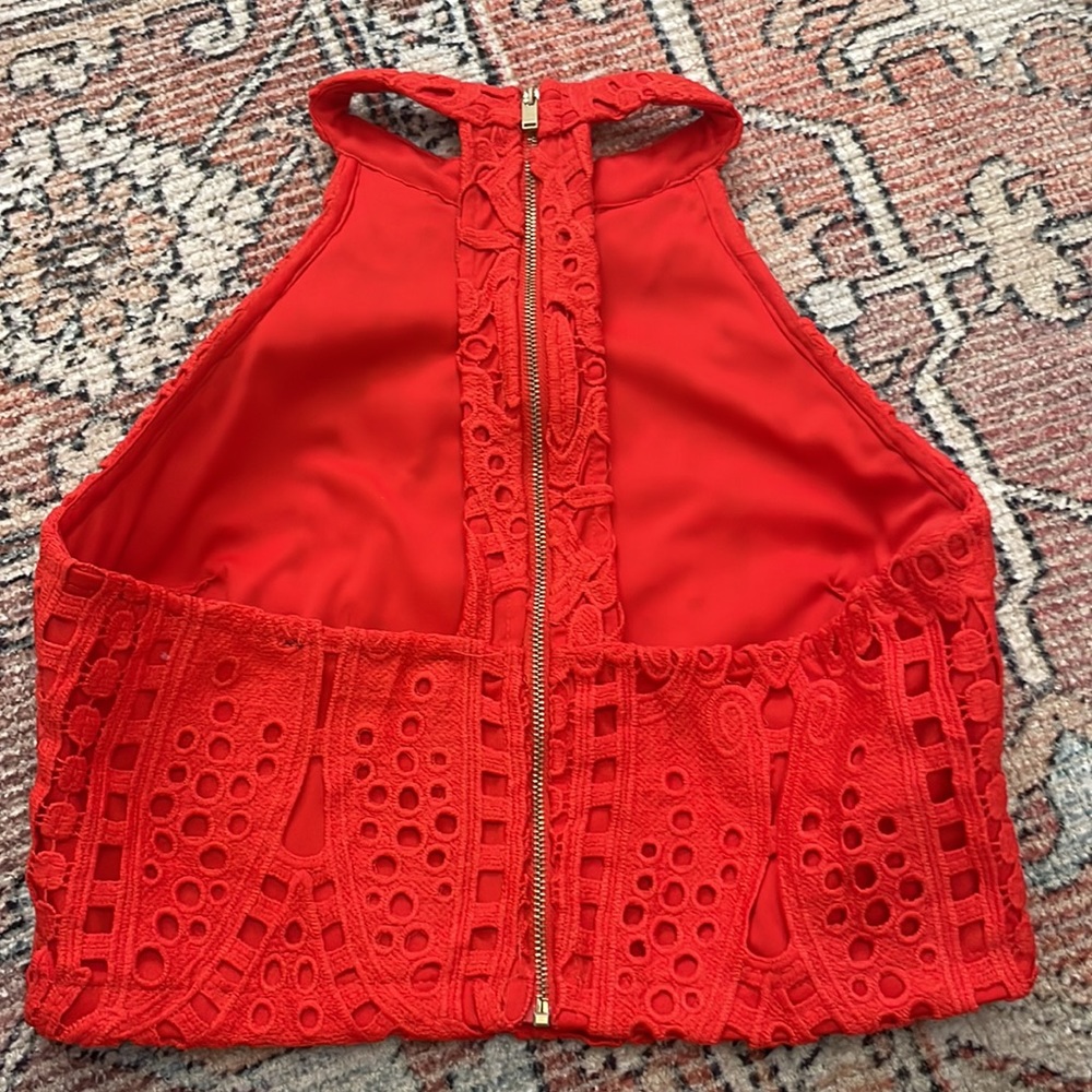 Crocheted Red Crop Top - Picture 2 of 3